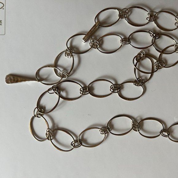 RLM Robert Lee Morris oval Link 35 inch necklace robert Lee collection sterling - Picture 2 of 5